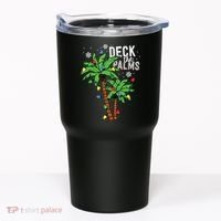 Deck The Palms Tropical Hawaii Christmas Palm Tree Lights Tumbler thumb 0
