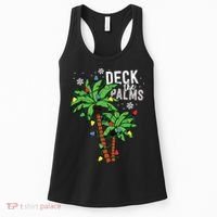 Deck The Palms Tropical Hawaii Christmas Palm Tree Lights Women's Tank Top thumb 0
