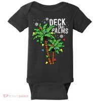 Deck The Palms Tropical Hawaii Christmas Palm Tree Lights Baby Bodysuit thumb 0