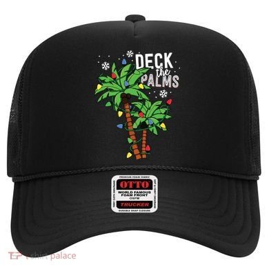 Deck The Palms Tropical Hawaii Christmas Palm Tree Lights Hat