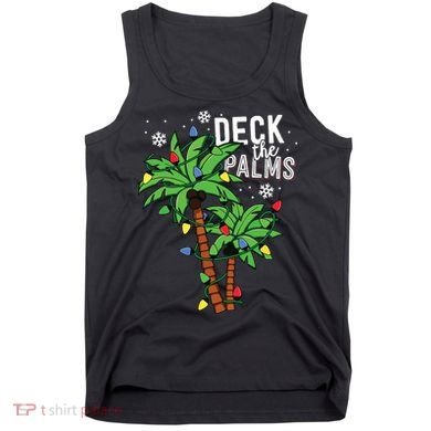 Deck The Palms Tropical Hawaii Christmas Palm Tree Lights Tank Top