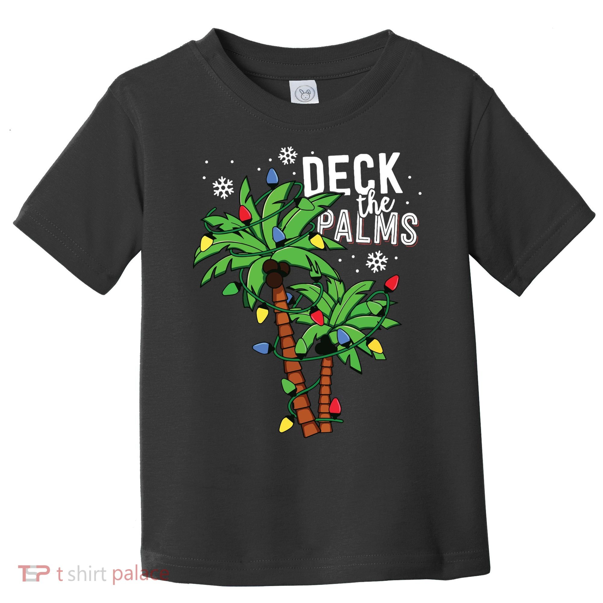 Deck The Palms Tropical Hawaii Christmas Palm Tree Lights Toddler T-Shirt