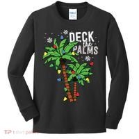 Deck The Palms Tropical Hawaii Christmas Palm Tree Lights Kids Long Sleeve Shirt thumb 0