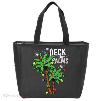 Deck The Palms Tropical Hawaii Christmas Palm Tree Lights Tote Bag