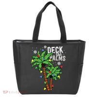 Deck The Palms Tropical Hawaii Christmas Palm Tree Lights Tote Bag thumb 0