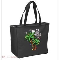 Deck The Palms Tropical Hawaii Christmas Palm Tree Lights Tote Bag thumb 2