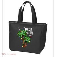 Deck The Palms Tropical Hawaii Christmas Palm Tree Lights Tote Bag thumb 3