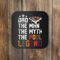 Dad The Pool Billiards Legend Gift For Father's Day Coaster thumb 0
