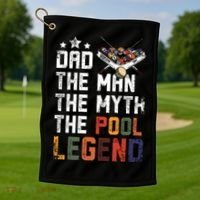 Dad The Pool Billiards Legend Gift For Father's Day Golf Towel thumb 1