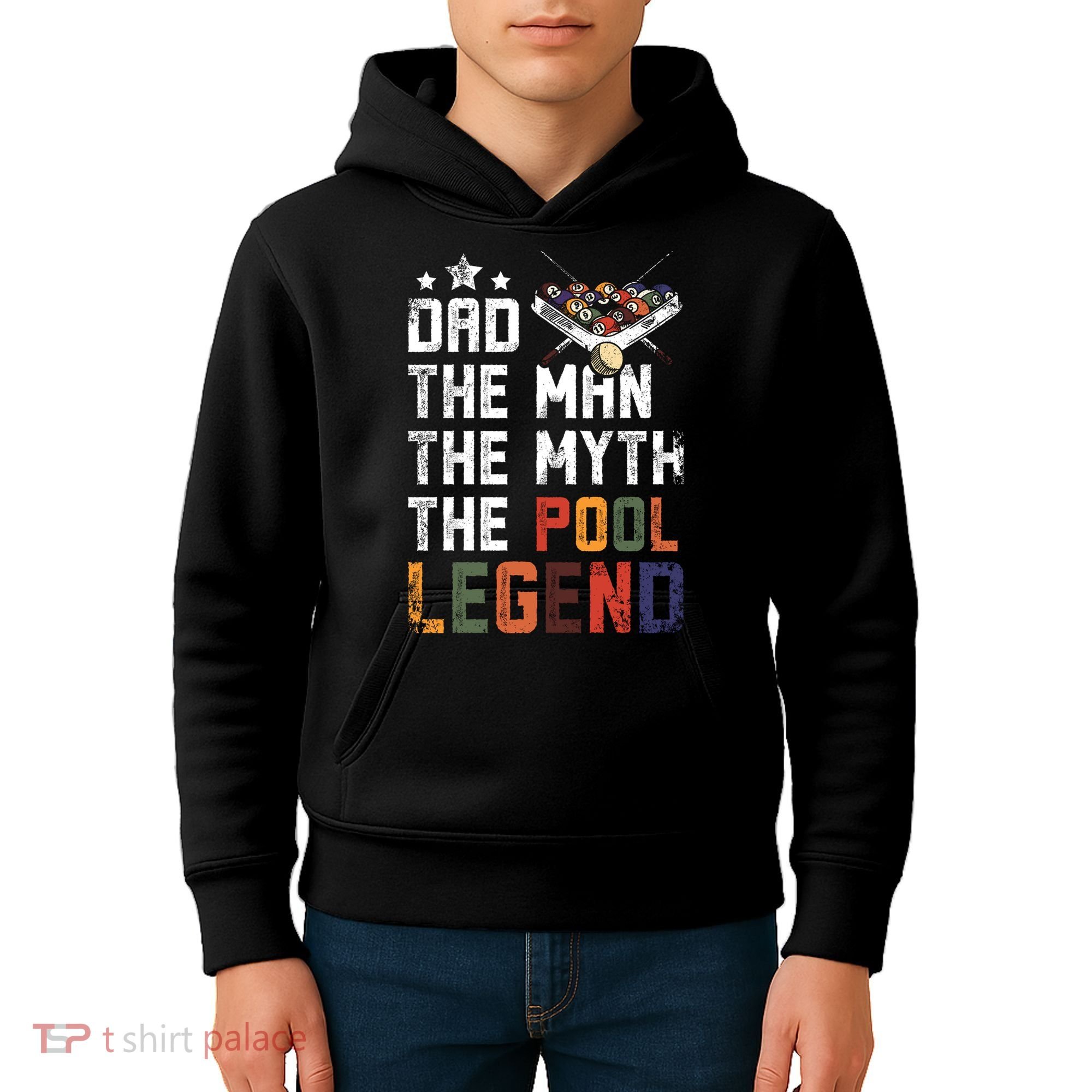 Dad The Pool Billiards Legend Gift For Father's Day Kids Hoodie