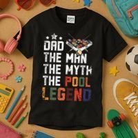 Dad The Pool Billiards Legend Gift For Father's Day Kids T-Shirt thumb 3