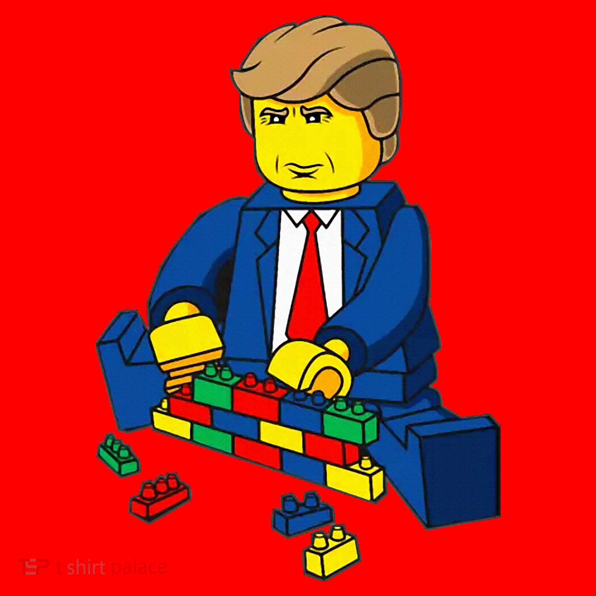 Donald Trump Presidential Building Brick Wall Santa Hat