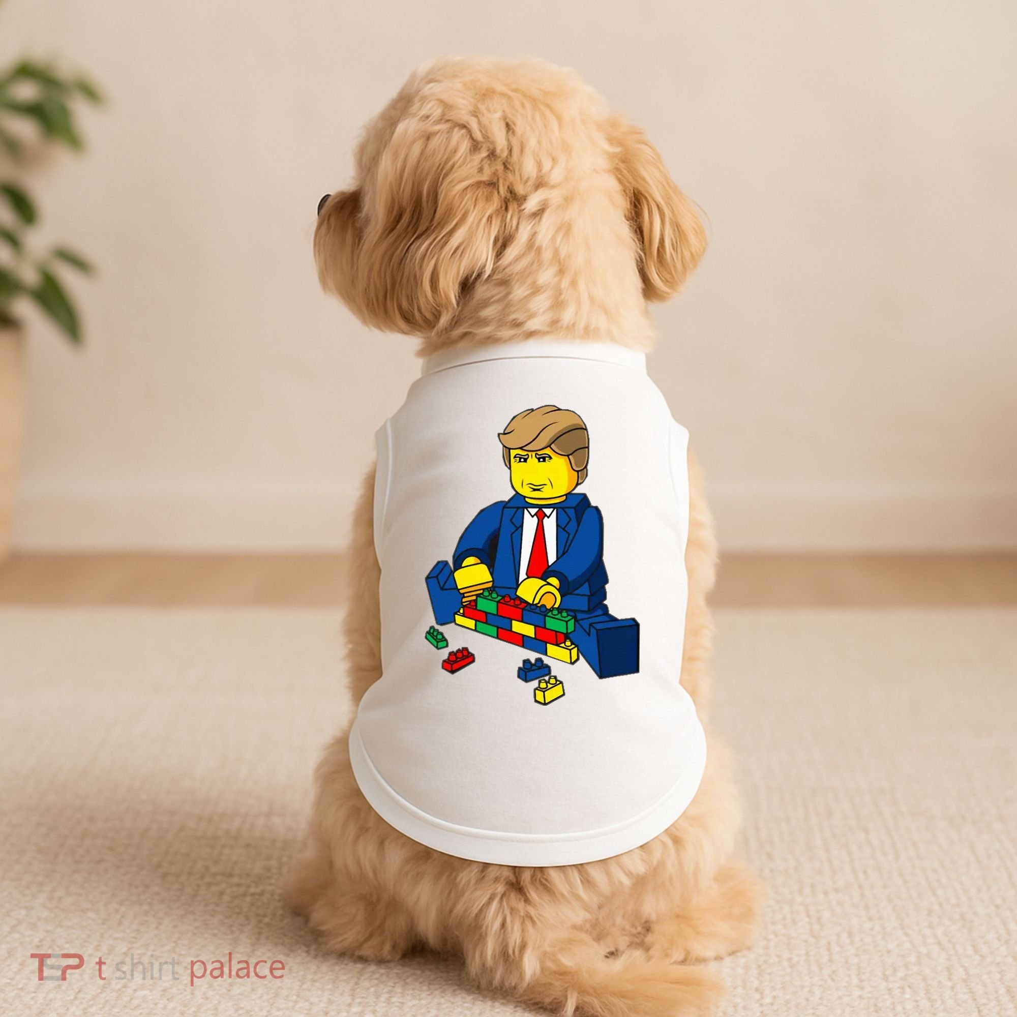 Donald Trump Presidential Building Brick Wall Doggie Tank
