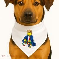 Donald Trump Presidential Building Brick Wall USA-Made Doggie Bandana thumb 1
