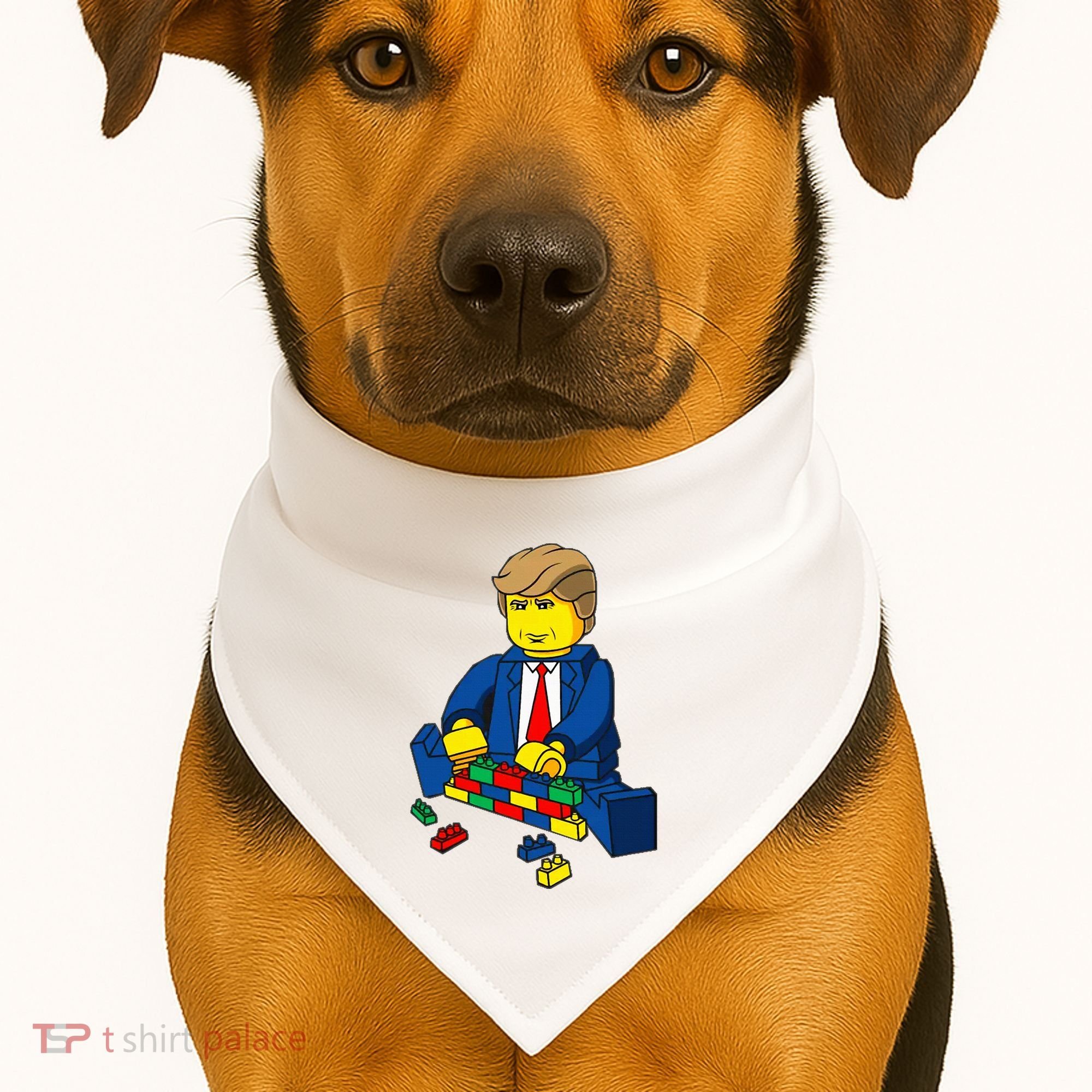 Donald Trump Presidential Building Brick Wall USA-Made Doggie Bandana