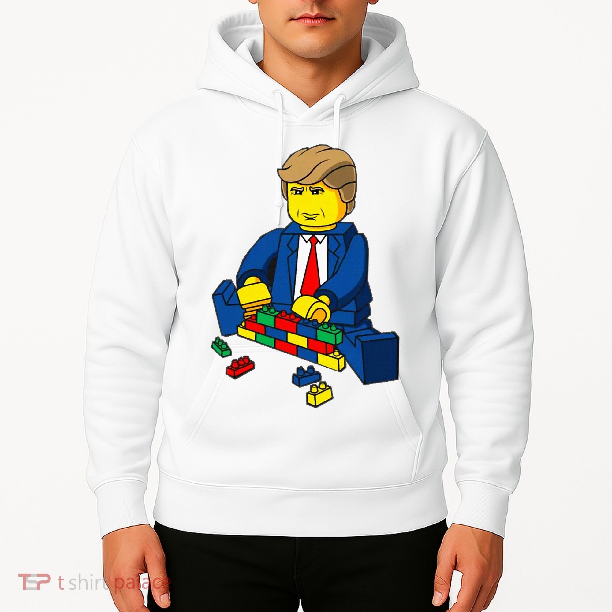 Donald Trump Presidential Building Brick Wall Hoodie