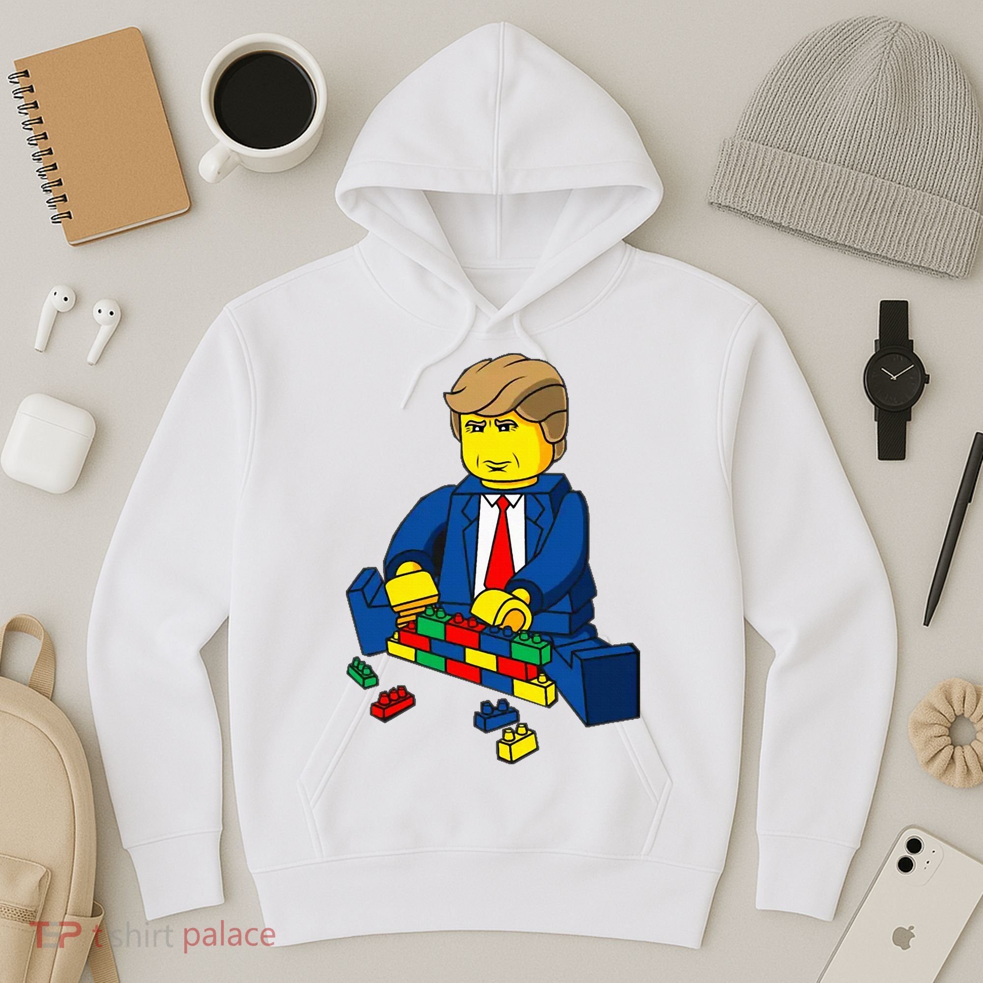 Donald Trump Presidential Building Brick Wall Hoodie