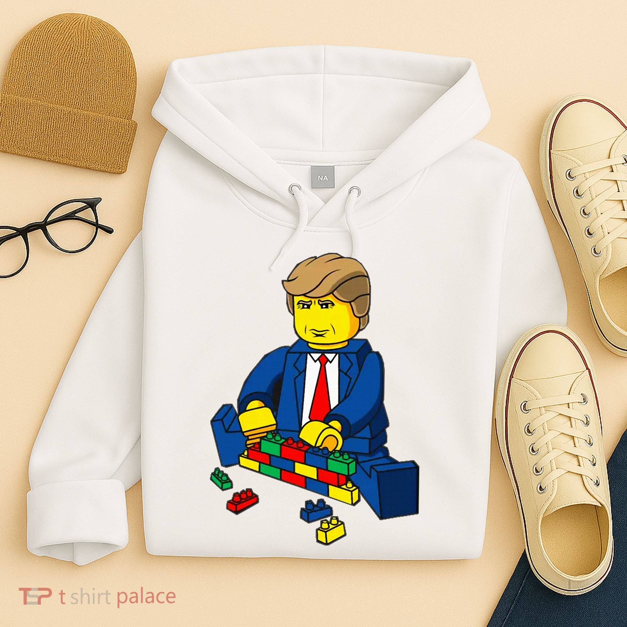 Donald Trump Presidential Building Brick Wall Hoodie