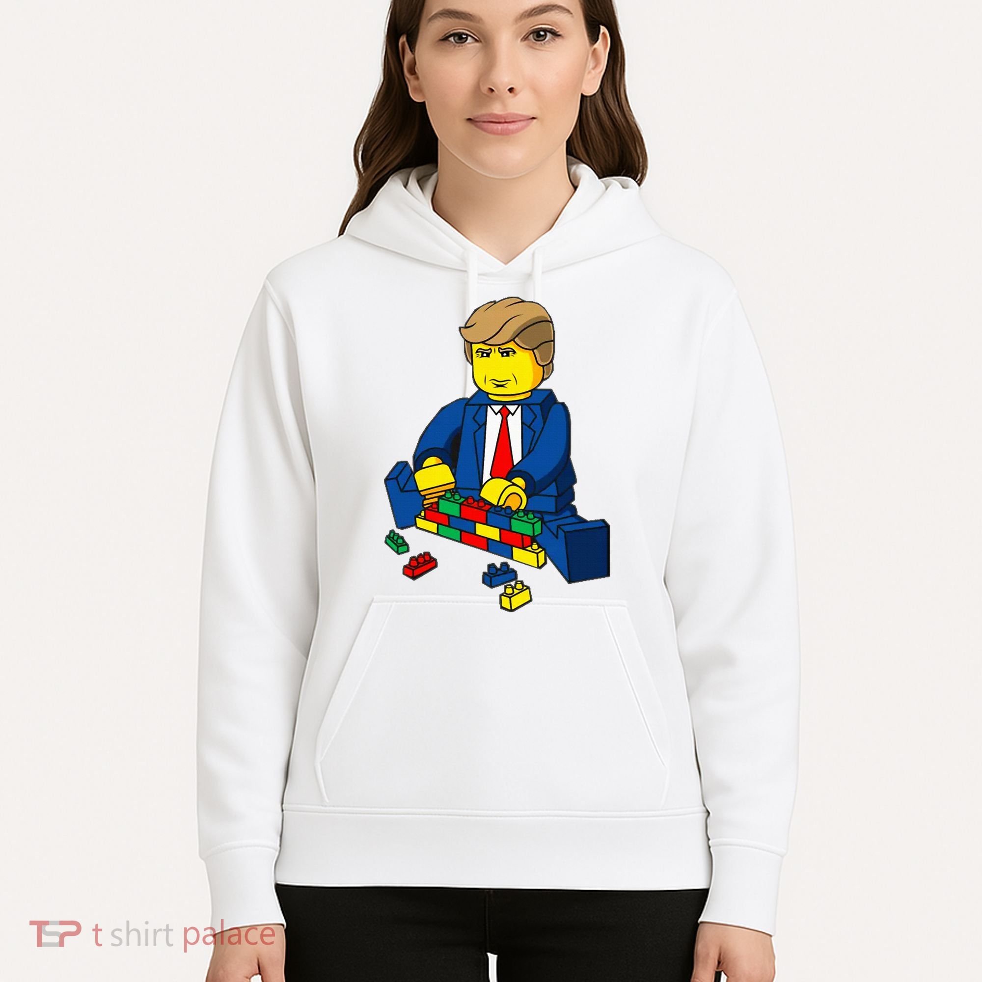 Donald Trump Presidential Building Brick Wall Hoodie