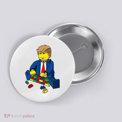 Donald Trump Presidential Building Brick Wall Button