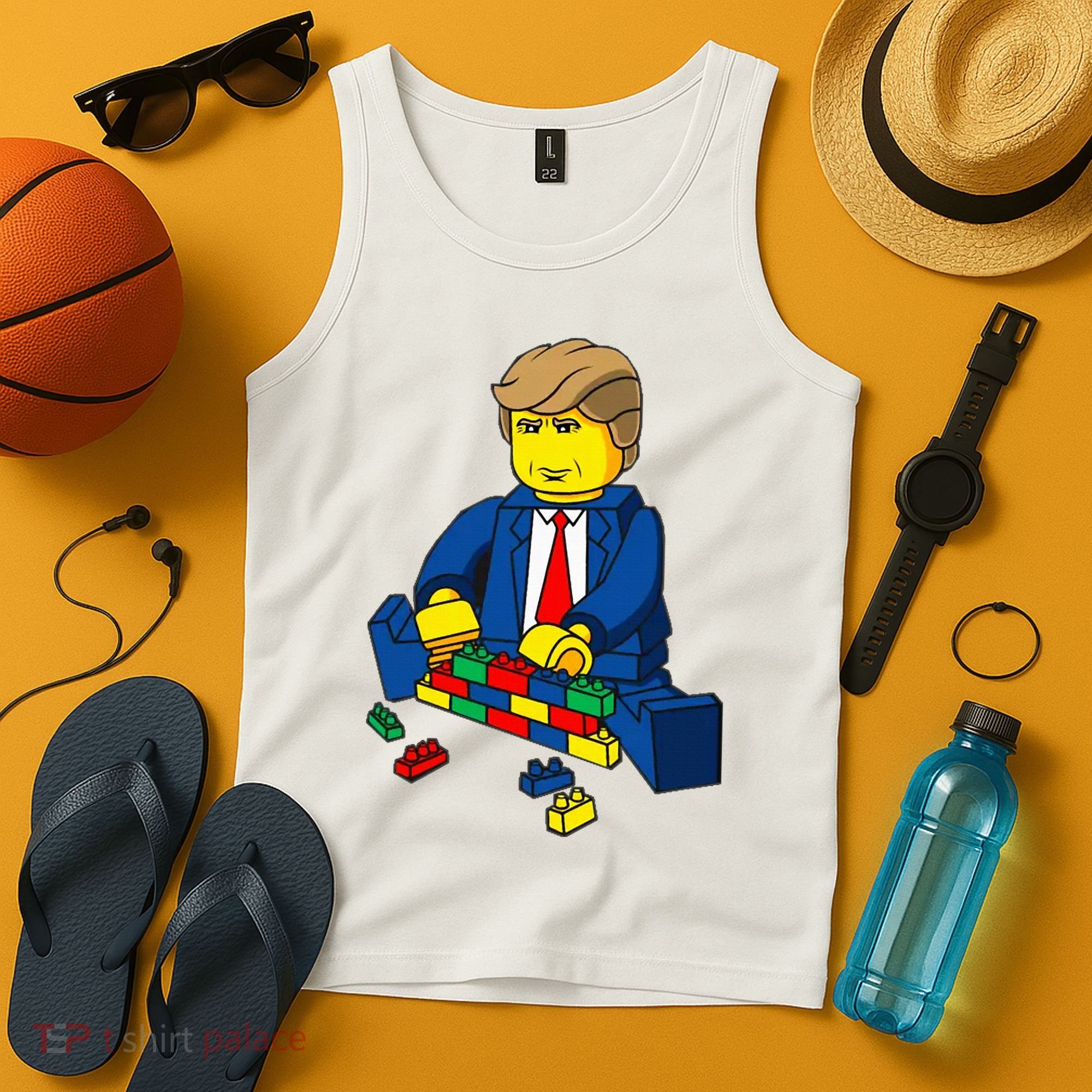 Donald Trump Presidential Building Brick Wall Tank Top