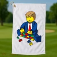 Donald Trump Presidential Building Brick Wall Golf Towel thumb 1