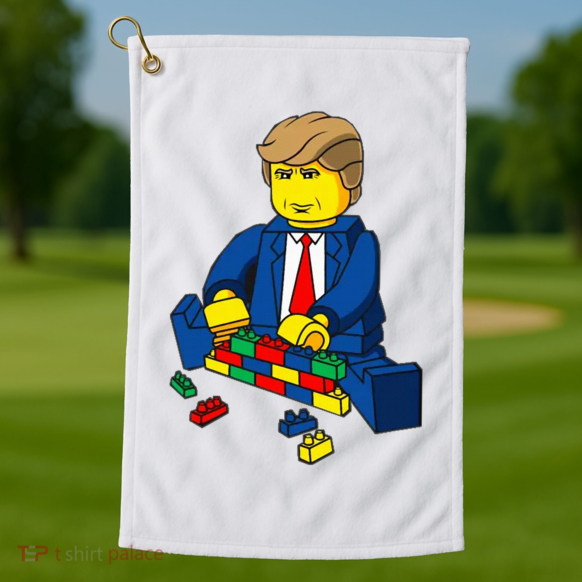 Donald Trump Presidential Building Brick Wall Golf Towel