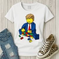 Donald Trump Presidential Building Brick Wall Women's T-Shirt thumb 3