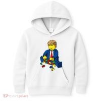Donald Trump Presidential Building Brick Wall Kids Hoodie thumb 0