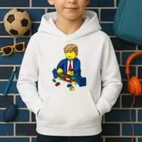 Donald Trump Presidential Building Brick Wall Kids Hoodie thumb 2