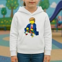 Donald Trump Presidential Building Brick Wall Kids Hoodie thumb 3
