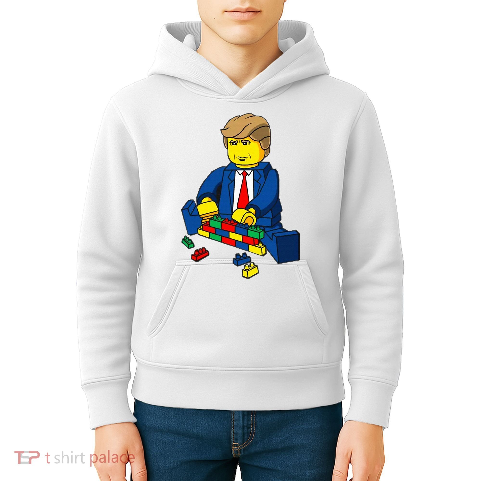 Donald Trump Presidential Building Brick Wall Kids Hoodie