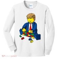 Donald Trump Presidential Building Brick Wall Kids Long Sleeve Shirt thumb 0