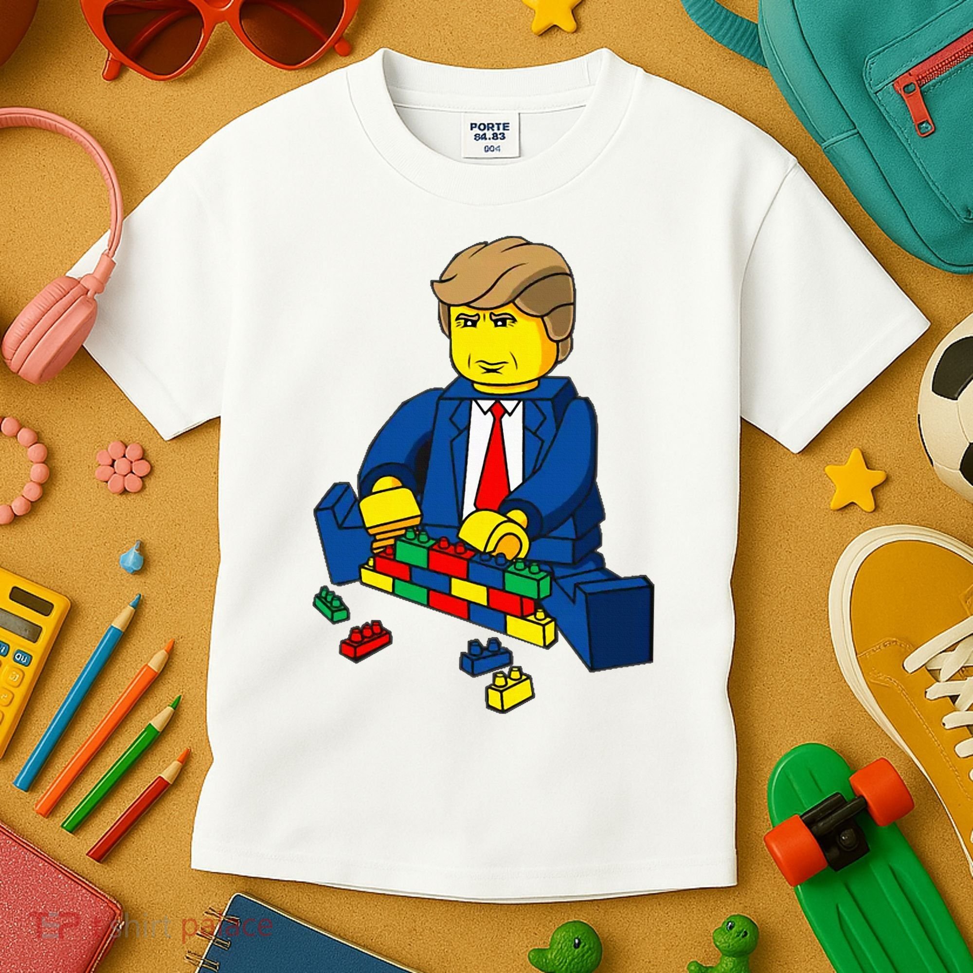 Donald Trump Presidential Building Brick Wall Kids T-Shirt