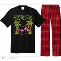 Deck The Palms Flamingo Lover Merry Christmas Pink Xmas Cute Gift Pajama Set thumb 0