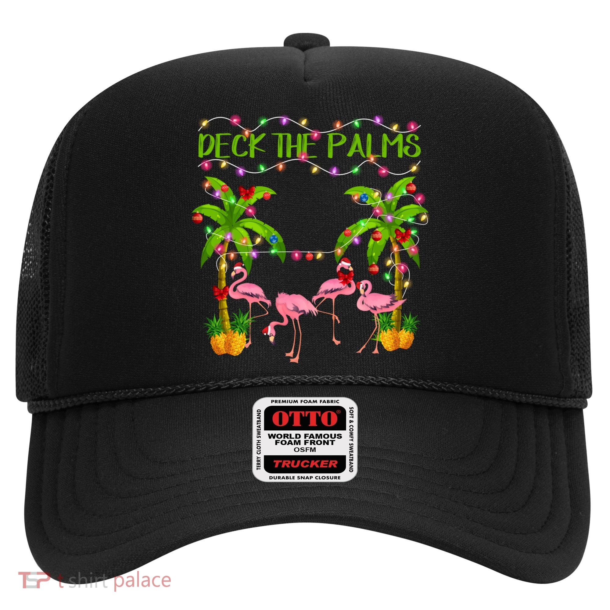 Deck The Palms Flamingo Lover Merry Christmas Pink Xmas Cute Gift Hat