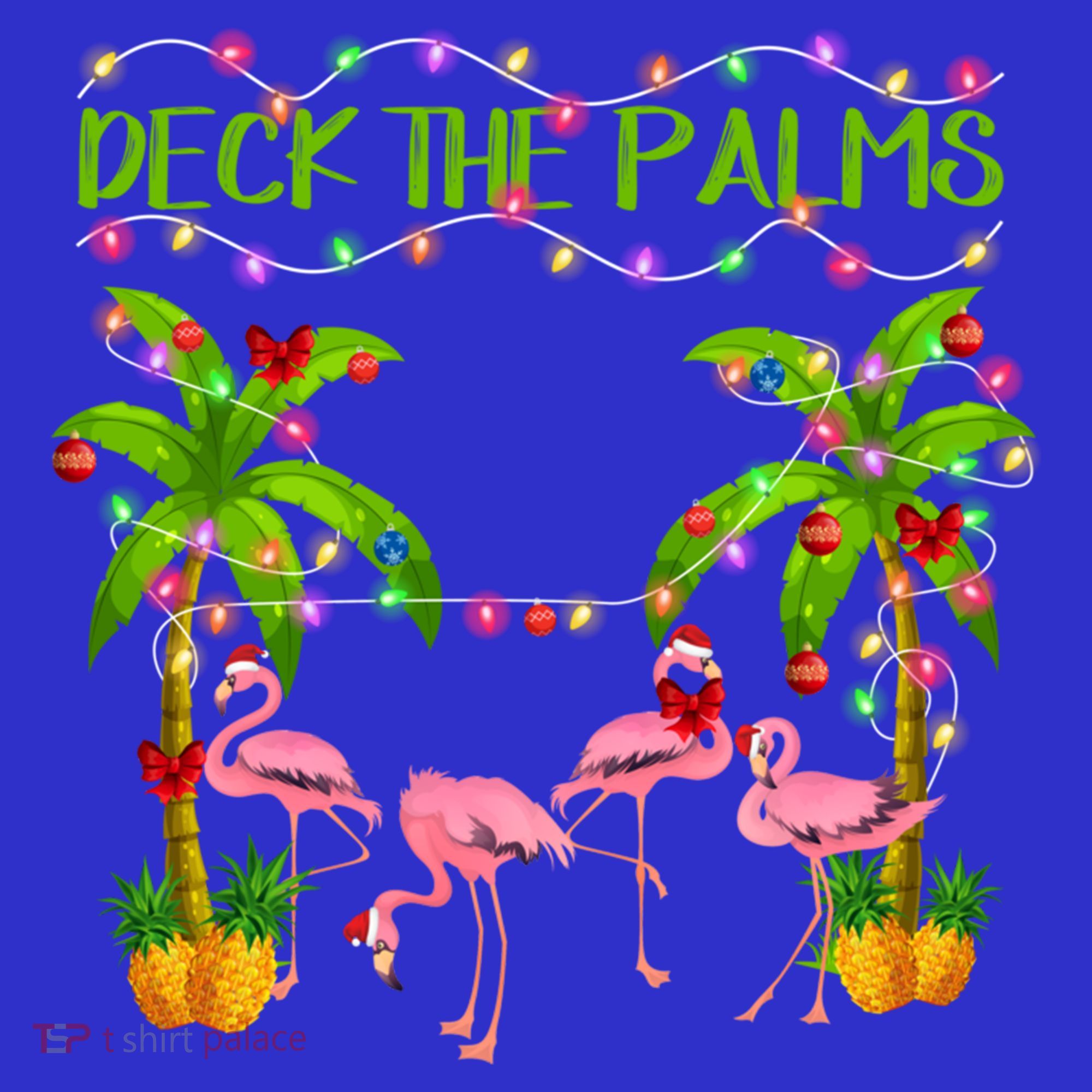 Deck The Palms Flamingo Lover Merry Christmas Pink Xmas Cute Gift Women's Tank Top