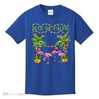 Deck The Palms Flamingo Lover Merry Christmas Pink Xmas Cute Gift Kids T-Shirt thumb 0