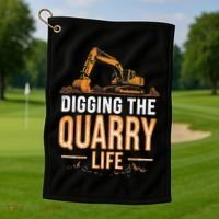 Digging The Quarry Life Excavation Golf Towel thumb 1
