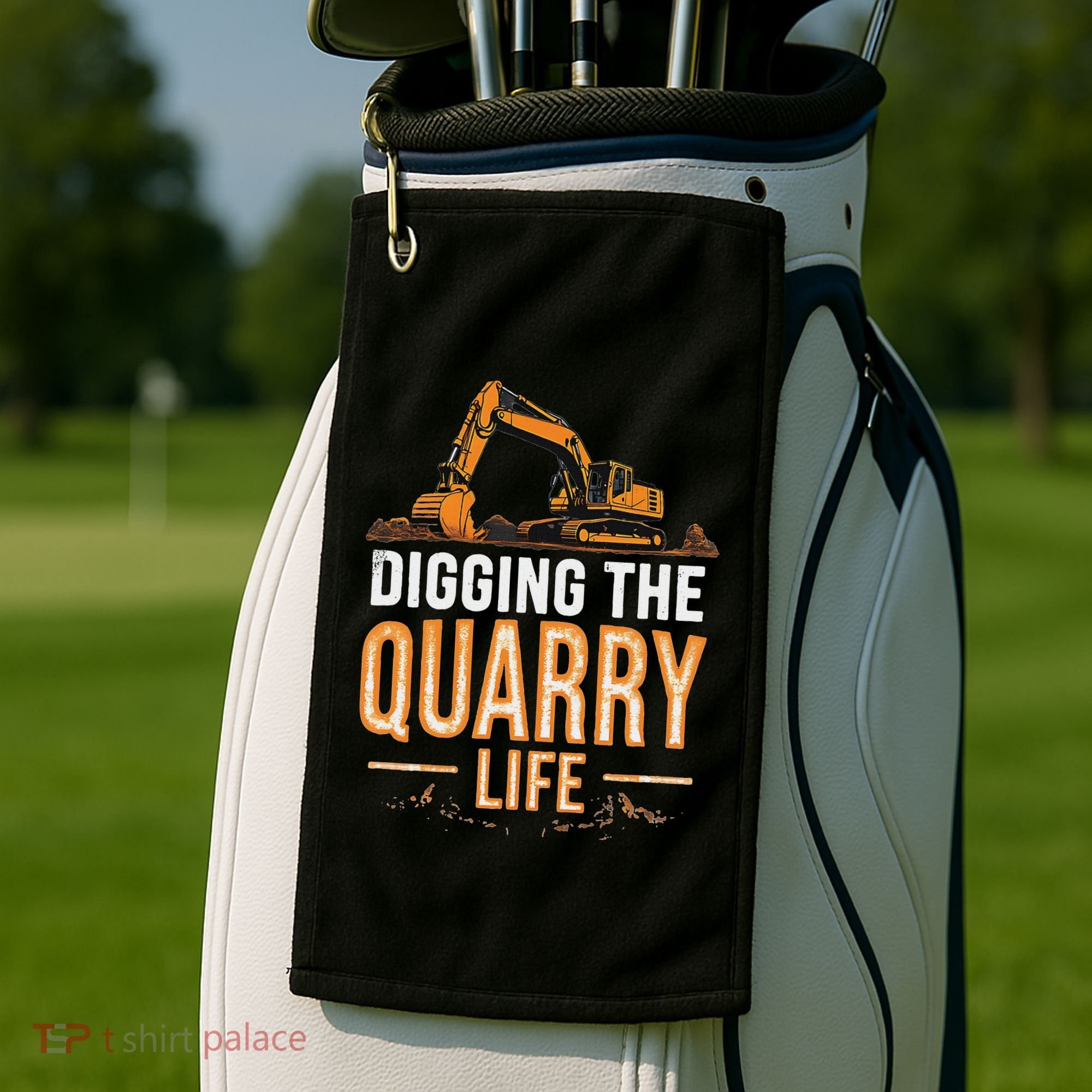 Digging The Quarry Life Excavation Golf Towel