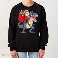 Dinosaur T Rex Christmas Santa Xmas Squad Women's Sweatshirt thumb 0