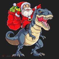 Dinosaur T Rex Christmas Santa Xmas Squad Women's Sweatshirt thumb 2