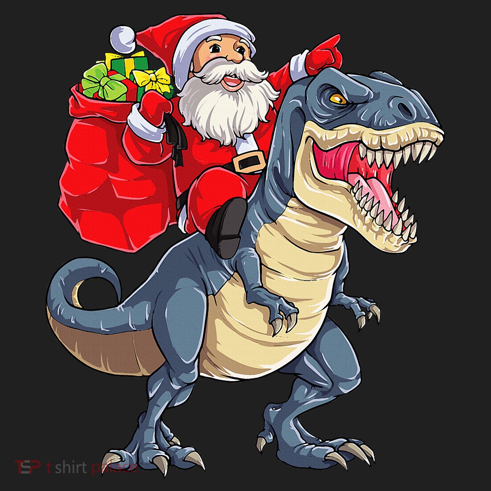 Dinosaur T Rex Christmas Santa Xmas Squad Women's Sweatshirt