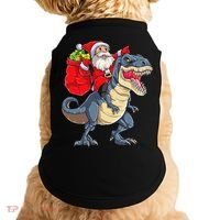 Dinosaur T Rex Christmas Santa Xmas Squad Doggie Tank thumb 0