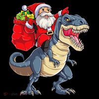 Dinosaur T Rex Christmas Santa Xmas Squad Doggie Tank thumb 4