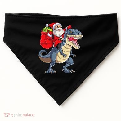 Dinosaur T Rex Christmas Santa Xmas Squad USA-Made Doggie Bandana
