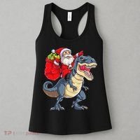 Dinosaur T Rex Christmas Santa Xmas Squad Women's Tank Top thumb 3