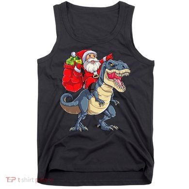 Dinosaur T Rex Christmas Santa Xmas Squad Tank Top
