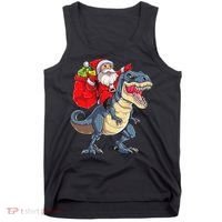 Dinosaur T Rex Christmas Santa Xmas Squad Tank Top thumb 0