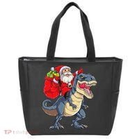 Dinosaur T Rex Christmas Santa Xmas Squad Tote Bag thumb 0